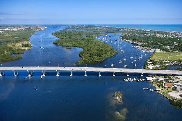 Aerial indian river lagoon